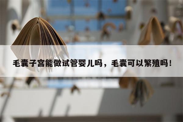 毛囊子宫能做试管婴儿吗，毛囊可以繁殖吗！